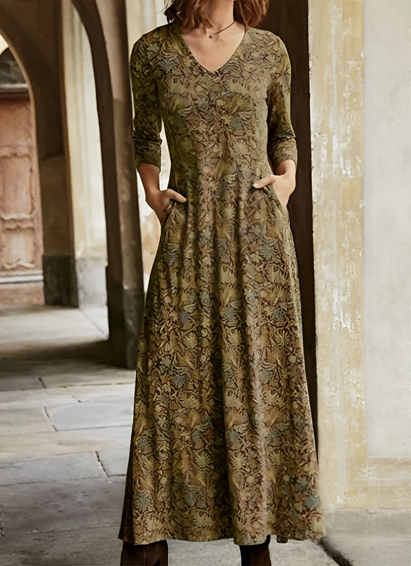 CD | Rochie lungă cu model vintage