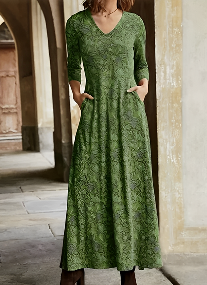 CD | Rochie lungă cu model vintage