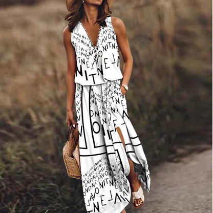 CD | Rochie maxi de damă cu text imprimat