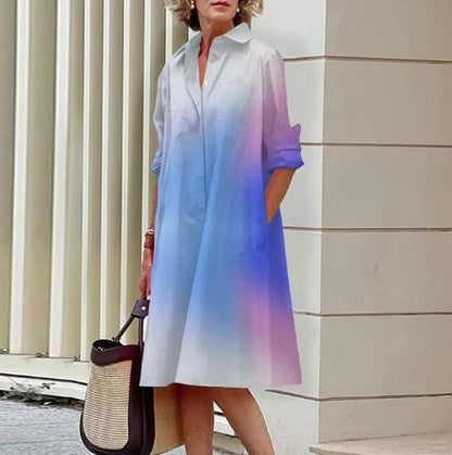 CD | Rochie cămașă cu gradient de culoare pentru femei