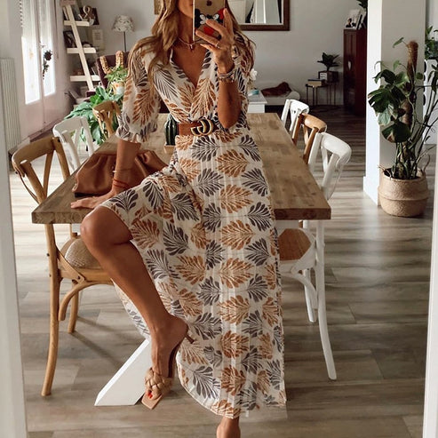 CD | Rochie lungă elegantă cu model unic