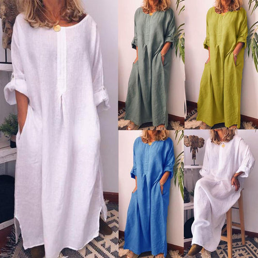 CD | Rochie cămașă lungă supradimensionată din in