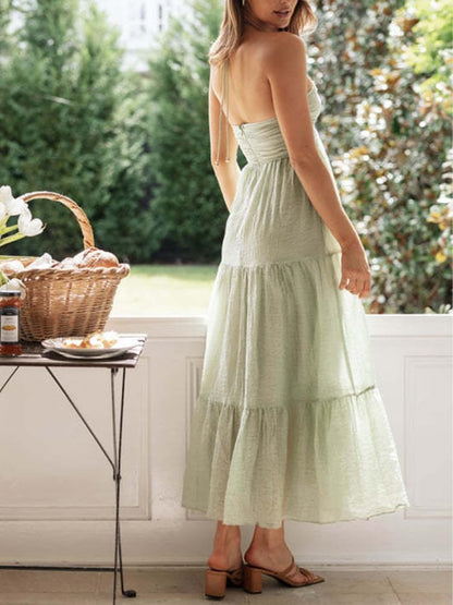 CD | Rochie maxi cu guler tip halterneck