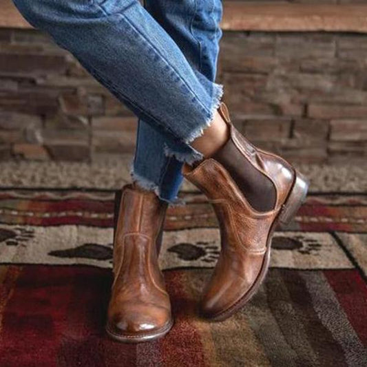 CD | Botine pentru femei din piele în stil vintage