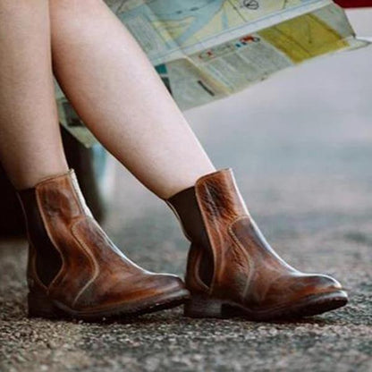 CD | Botine pentru femei din piele în stil vintage