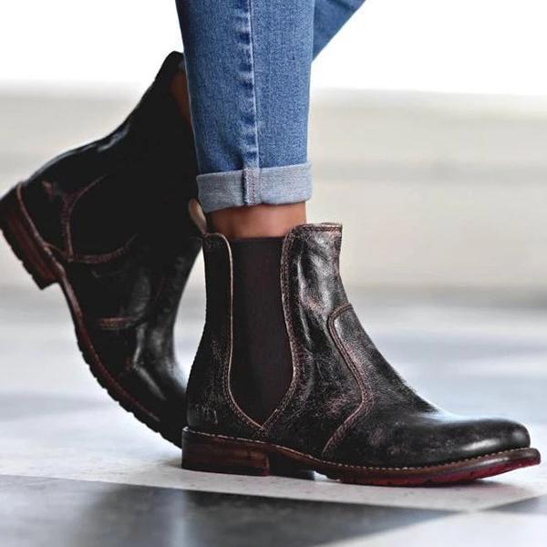 CD | Botine pentru femei din piele în stil vintage