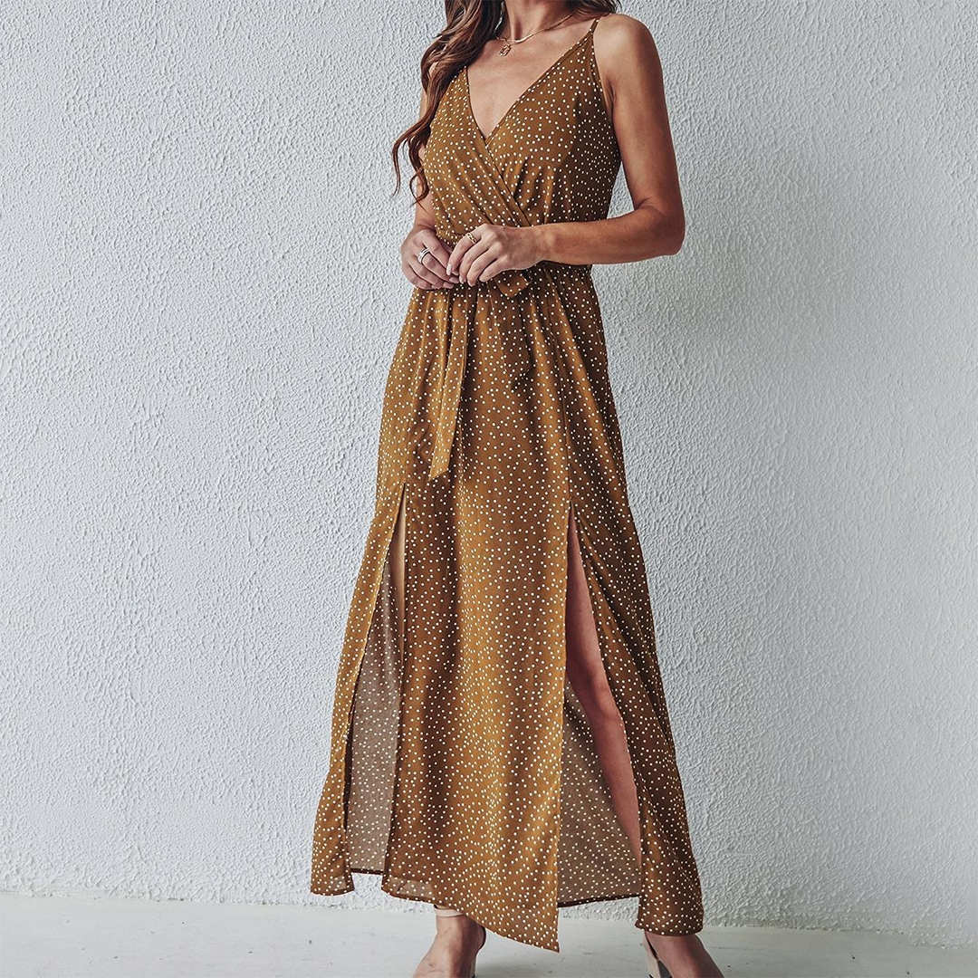 CD | Rochie maxi cu crăpătură