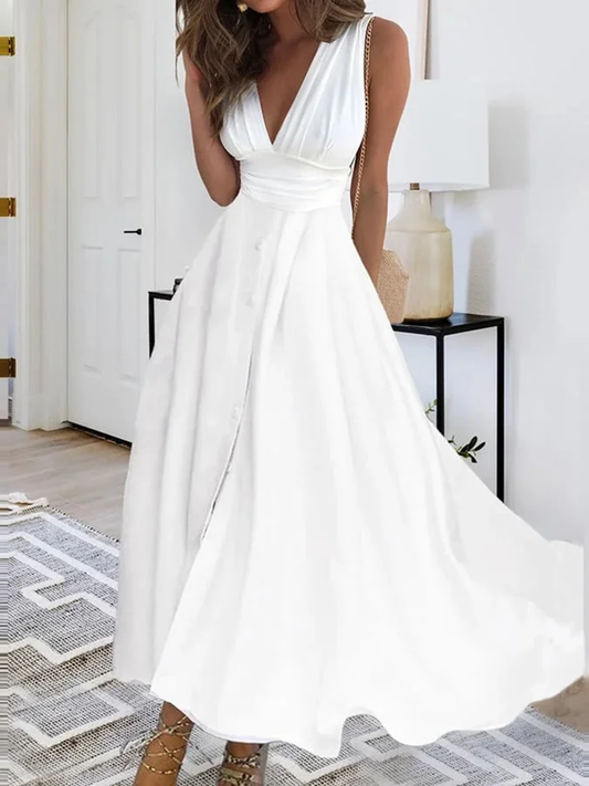 CD | Rochie lungă elegantă formală cu decolteu V încrucișat