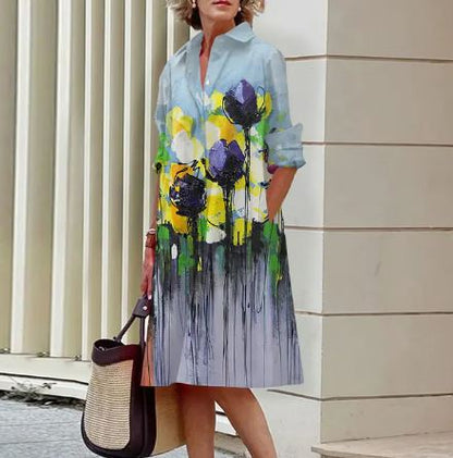 CD | Rochie elegantă cu model floral încrețit
