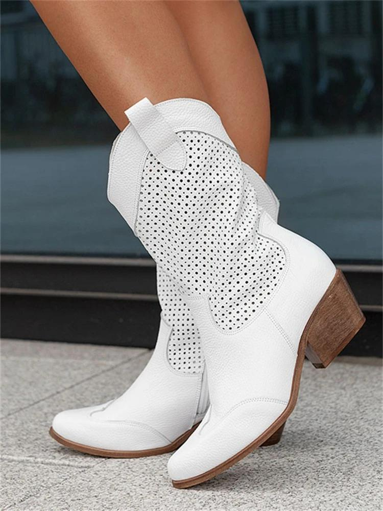 CD | Mid Heel Branded Suede Low Cut Women's Boots Trendy