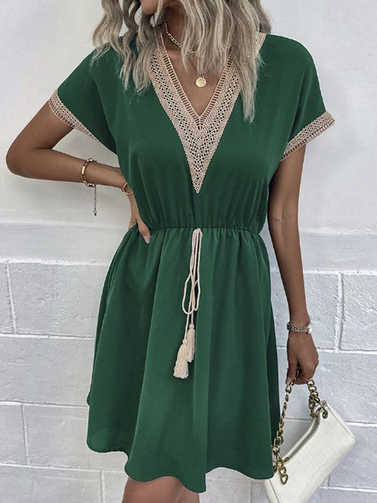 CD | Rochie mini lejeră cu dantelă