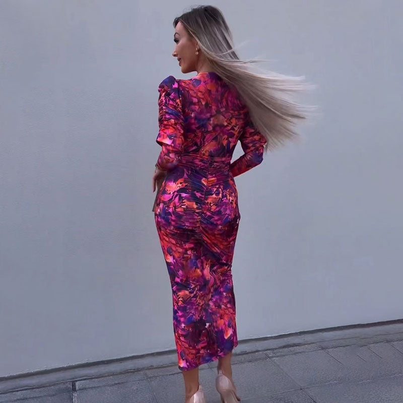 CD | Rochie maxi cu mânecă lungă