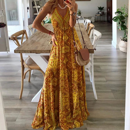 CD | Rochie lungă cu imprimeu boho