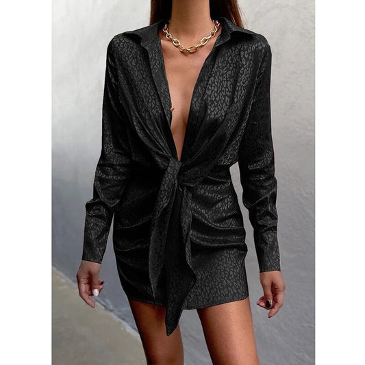 CD | Rochie mini elegantă cu imprimeu leopard