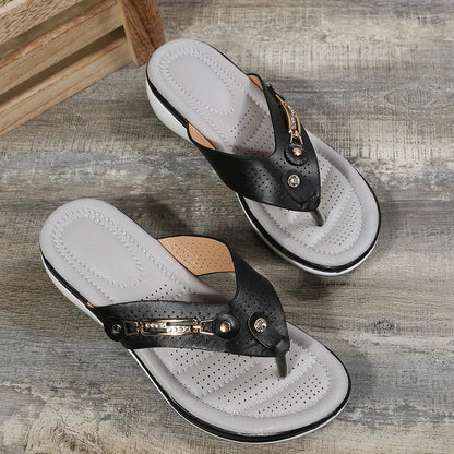 CD | Doamnelor Wedges Clip Toe Sandale Papuci în aer liber Casual Doamnelor