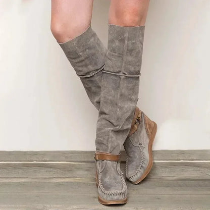 CD | Cizme mocasin până la genunchi de inspirație boho