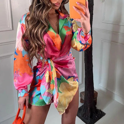 CD | Rochie florală cu mâneci lungi