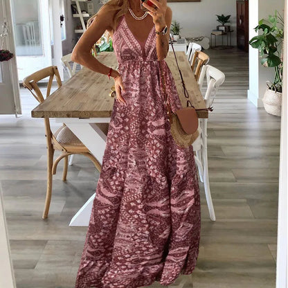 CD | Rochie lungă cu imprimeu boho