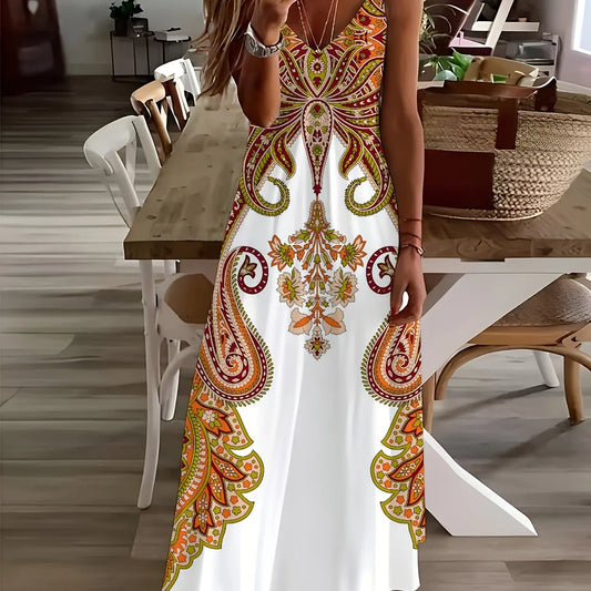 CD | doamnelor maxi rochie retro tribale imprimare doamnelor vrac o linie maxi rochie petrecere strada moda casual rochie lungă pentru femei