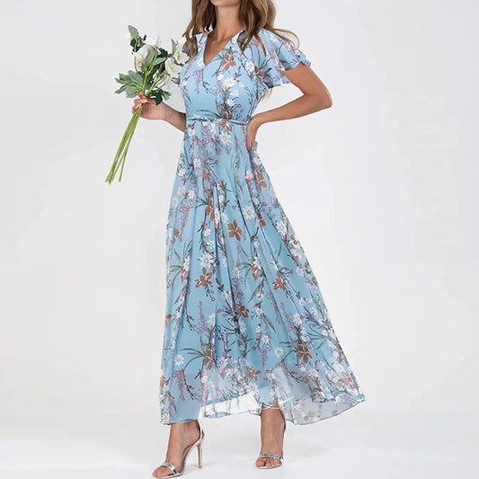 CD | Rochie lungă de vară cu model floral