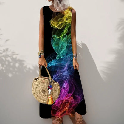 CD | Vintage Floral imprimate Femei Sleeveless Sundress Vara Loose Casual plaja rochie lungă doamnelor Bohemia Maxi rochii Party Vestidos