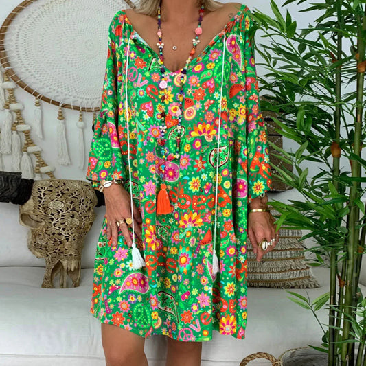 CD | plus Dimensiune rochie pentru femei Loose trimestru de vară Floral Rochie Mini Doamnelor Print Trei plus Dimensiune pantaloni formali Costume pentru femei