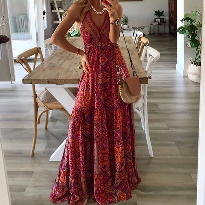 CD | Rochie lungă cu imprimeu boho