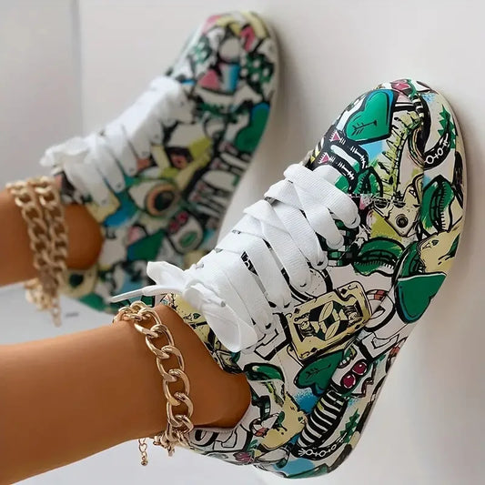CD | Adidași high-top cu imprimeu graffiti