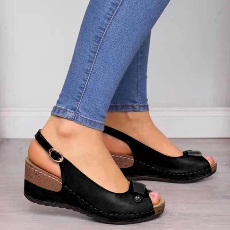 CD | Sandale ortopedice cu toc wedge