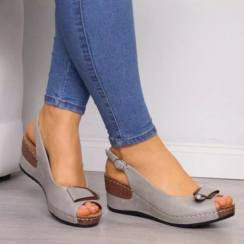 CD | Sandale ortopedice cu toc wedge