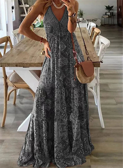 CD | Rochie lungă cu imprimeu boho