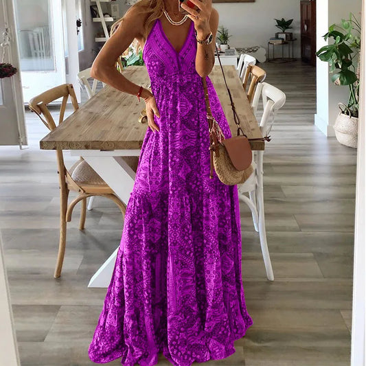 CD | Rochie maxi cu imprimeu boho