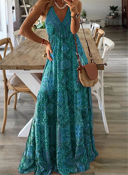 CD | Rochie lungă cu imprimeu boho