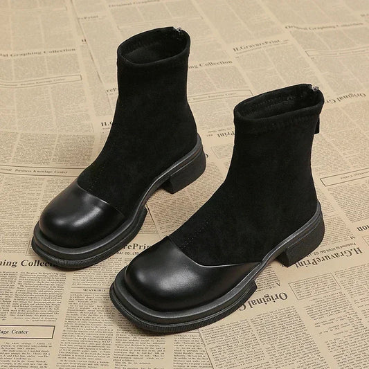 CD | Botine din piele de căprioară și piele