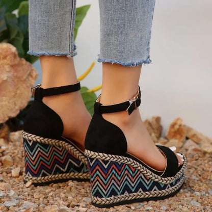 CD | Sandale cu pană Boho