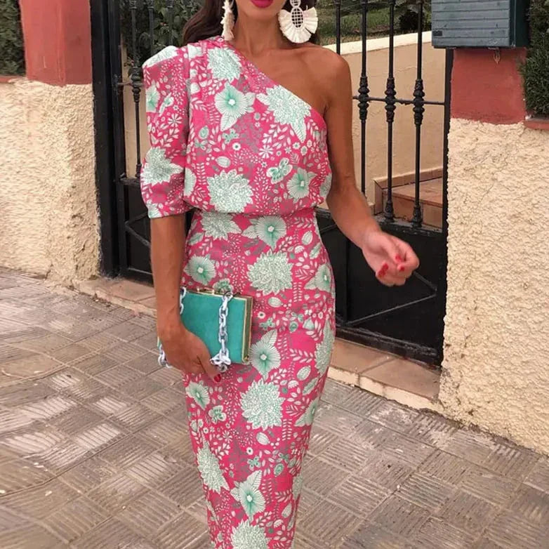 CD | Rochie lungă elegantă cu imprimeu