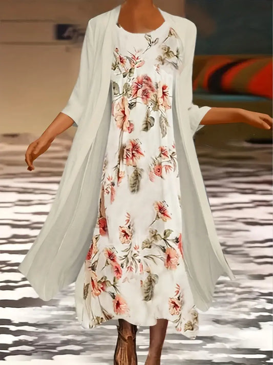 CD | rochie lungă din două piese cu cardigan pentru femei