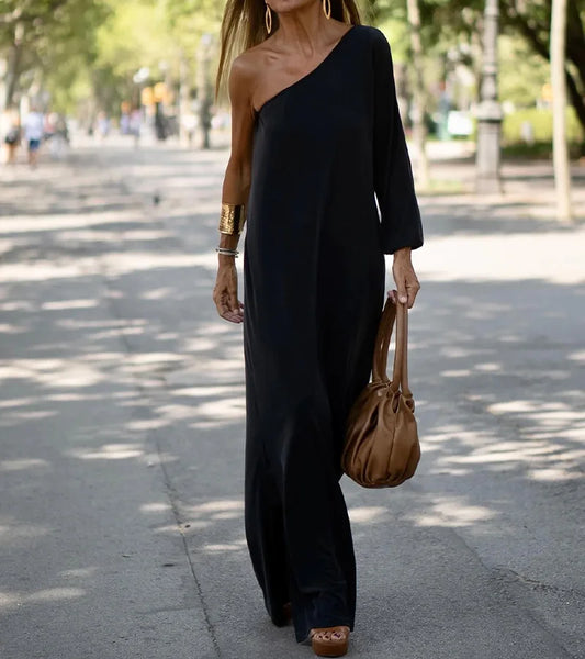 CD | Rochie maxi cu umăr elastic