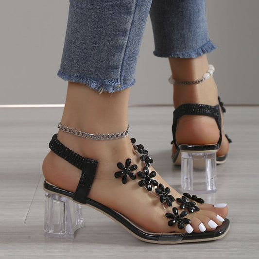 CD | Sandale elegante transparente cu tocuri înalte pentru femei