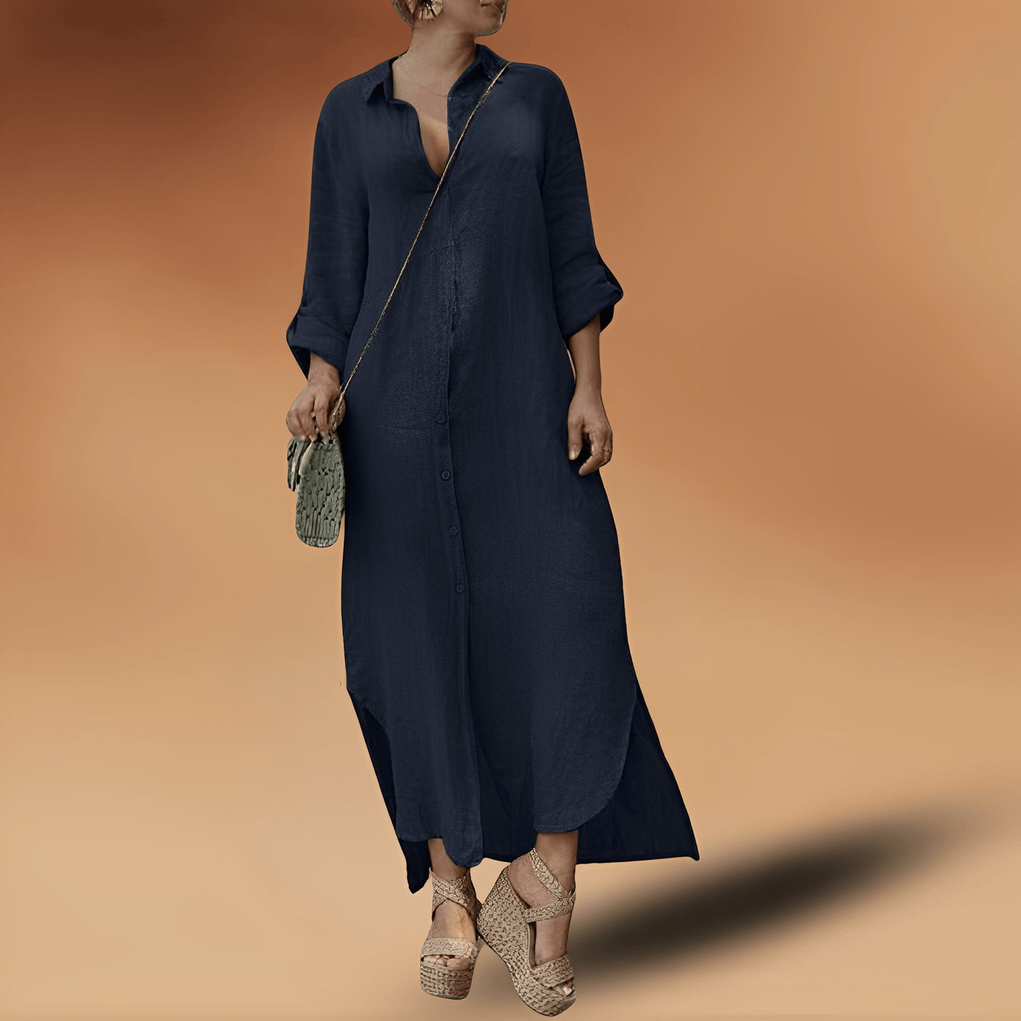 CD | Rochie lungă elegantă din in