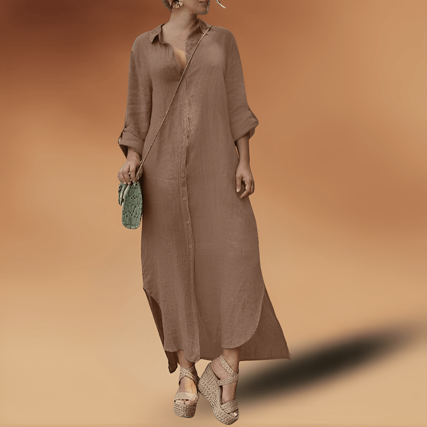 CD | Rochie lungă elegantă din in