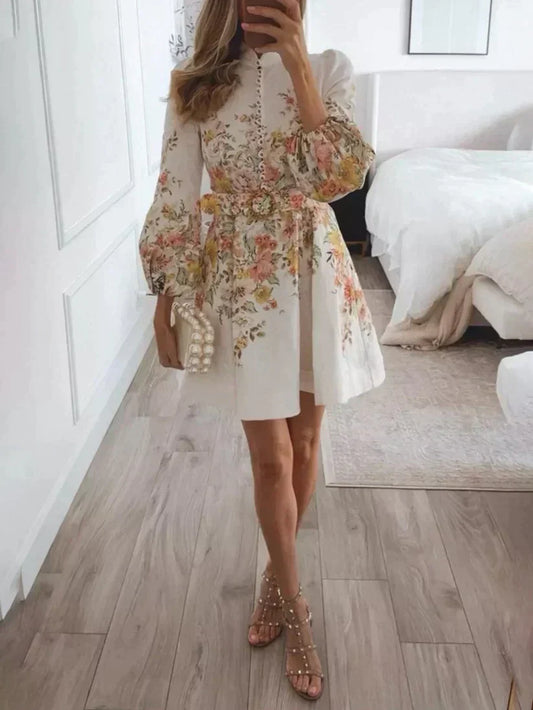 CD | Rochie mini imprimată cu închidere cu buton