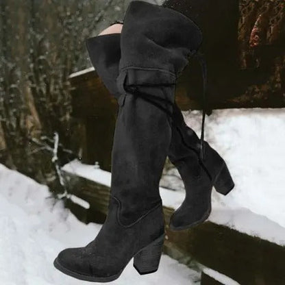 CD | Cizme western boho până la genunchi
