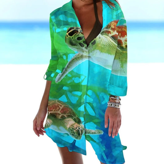 CD | Rochie mini cu imprimeu tropical