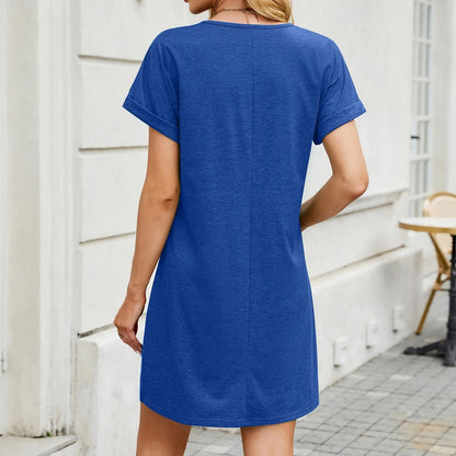 CD | Elegant plisat rochie mini de vară cu decolteu V