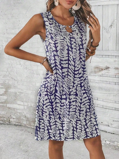 CD | Boho Vintage Rochie mini fără mâneci