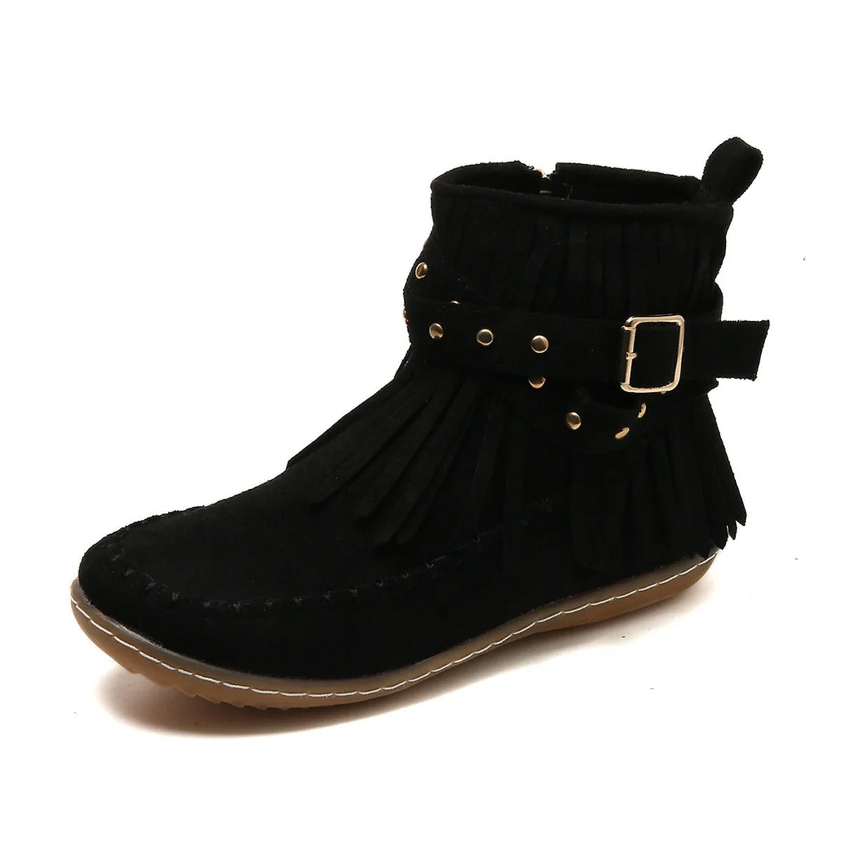 CD | Boho cizme mocasin cu franjuri