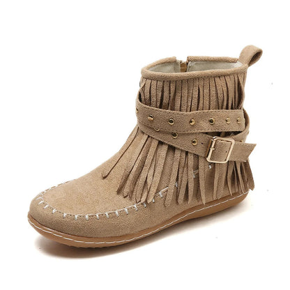 CD | Boho cizme mocasin cu franjuri